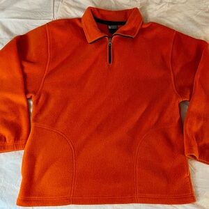 Blaze Orange Fleece Anorak zip neck pullover sweater‎ Gorpcore